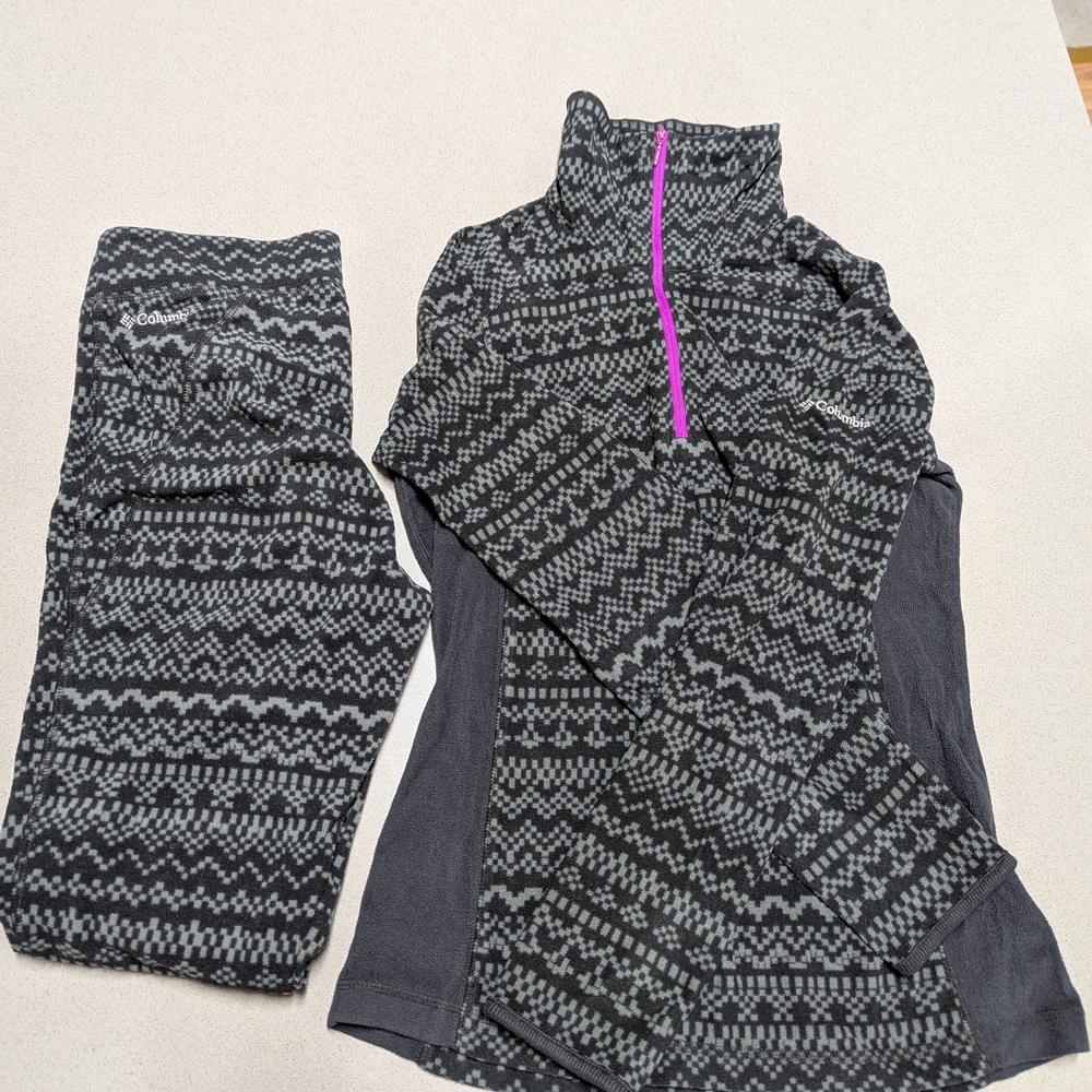 Columbia Black and Gray Cowl Neck Sweater with Nordic Design